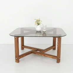 Tavolino da Salotto Marrone Quercia Portariviste Forma Rettangolare 85x55x40h cm, Sfumatura Colore Struttura Quercia - Aldino