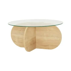 Tavolino da Salotto Marrone Quercia Portariviste Forma Rotonda 75x75x35h cm, Sfumatura Colore Struttura Quercia - Nila