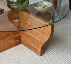 Tavolino da Salotto Marrone Quercia un Vano Forma Circolare 45x47x45h cm, Materiale Piano in Legno Nobilitato
