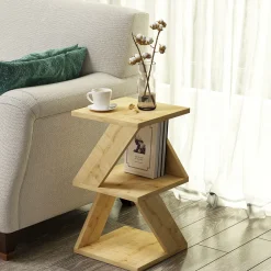 Tavolino da Salotto Marrone Rovere 2 Vani Forma Rettangolare 30x30x50h cm, Sfumatura Colore Ripiano Rovere - Rubiana