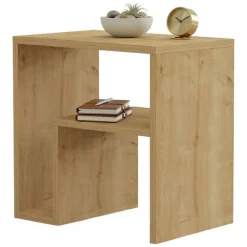 Tavolino da Salotto Marrone Rovere 2 Vani Forma Rettangolare 45x30x52h cm, Sfumatura Colore Ripiano Rovere - Vocca