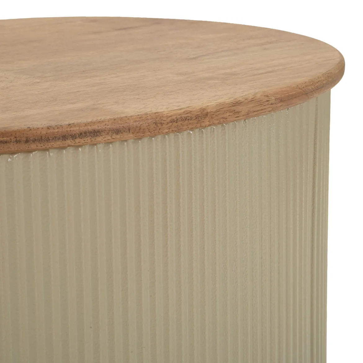 Tavolino da Salotto Marrone Rovere Beige set da 2 Colore Ripiano Marrone 37x58x92h cm, Materiale Struttura in Metallo - Kashan