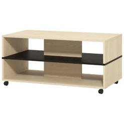 Tavolino da Salotto Marrone Rovere Effetto Fume Forma Rotonda 75x75x35h cm, Materiale Struttura in Vetro - Nila