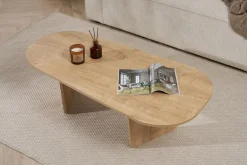 Tavolino da Salotto Marrone Rovere Forma Quadrato Colore Ripiano Marrone 67x67x43h cm, Sfumatura Colore Struttura Rovere - Magre