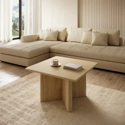 Tavolino da Salotto Marrone Rovere Forma Rettangolare Colore Ripiano Marrone 120x67x43h cm, Sfumatura Colore Struttura Rovere - Bertona
