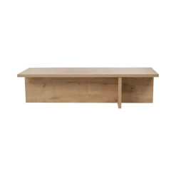 Tavolino da Salotto Marrone Rovere Forma Rettangolare Materiale Piano in Legno Nobilitato 120x45x30h cm, Colore Ripiano Marrone - Marmorito
