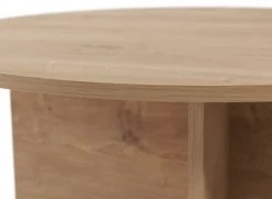 Tavolino da Salotto Marrone Rovere Forma Rotondo Materiale Piano in Legno Nobilitato 90x90x40h cm, Colore Ripiano Marrone - Simbario