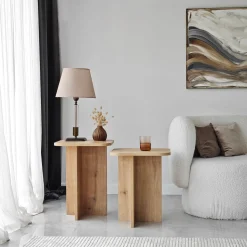 Tavolino da Salotto Marrone Rovere Modulabile Forma Quadrato 40x40x50h cm, Sfumatura Colore Ripiano Rovere - Meduno