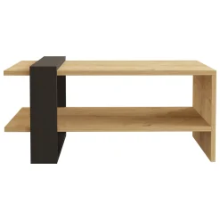 Tavolino da Salotto Marrone Rovere Nodi 2 Vani Forma Rettangolare 30x30x54h cm, Sfumatura Colore Ripiano Rovere Nodi - Serino