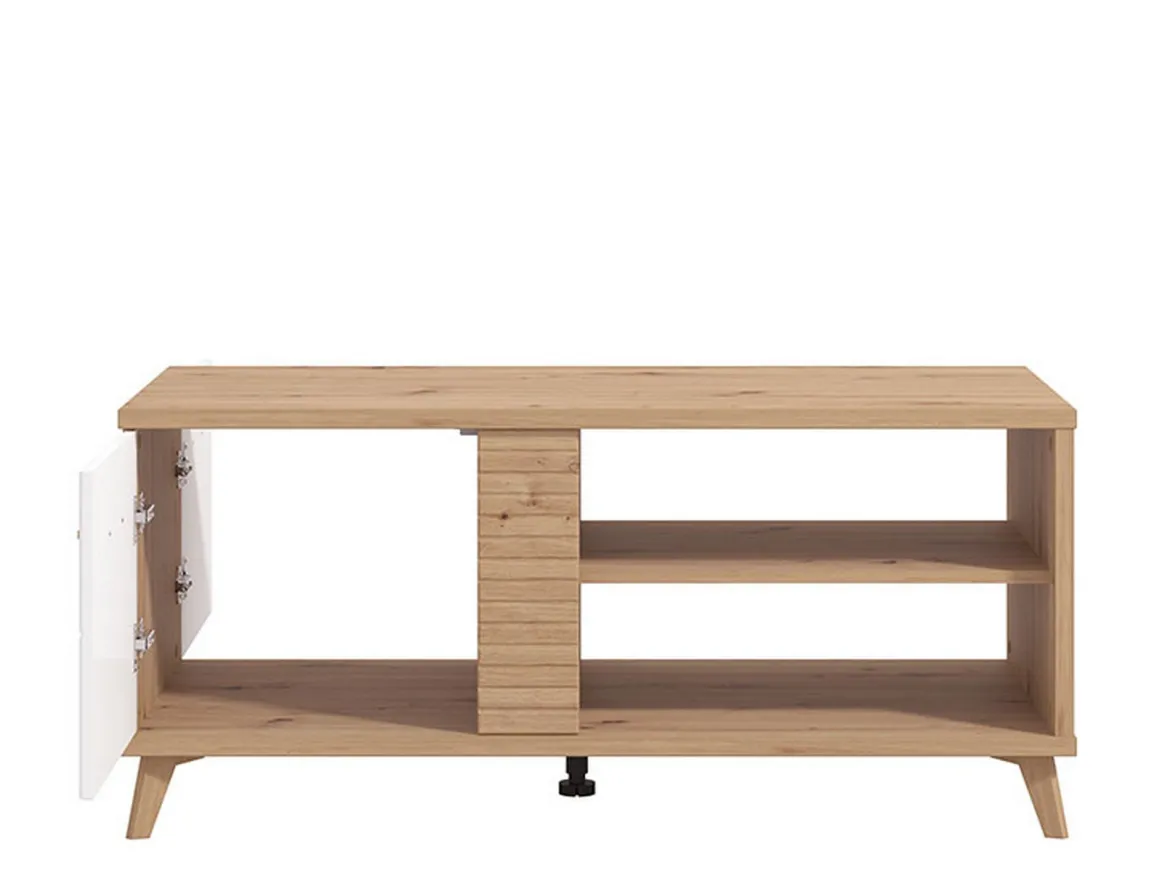 Tavolino da Salotto Marrone Rovere Nodi Cassetti con Piedini 50x100x43h cm, 3 Vani - Fairbury