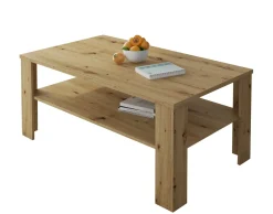Tavolino da Salotto Marrone Rovere Nodi un Vano Forma Rettangolare 124x60x45h cm, Sfumatura Colore Ripiano Rovere Nodi - Pella