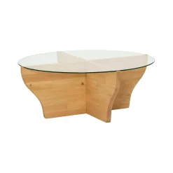 Tavolino da Salotto Marrone Rovere Portariviste Forma Circolare 92x92x36h cm, Sfumatura Colore Struttura Rovere - Califfi