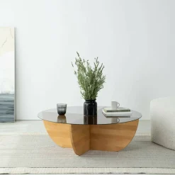 Tavolino da Salotto Marrone Rovere Scuro 2 Vani Forma Rettangolare 45x17x51h cm, Sfumatura Colore Ripiano Rovere Scuro - Lauriano