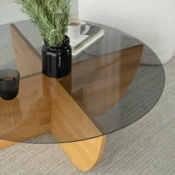 Tavolino da Salotto Marrone Rovere Scuro 2 Vani Forma Rettangolare 45x17x51h cm, Sfumatura Colore Ripiano Rovere Scuro - Lauriano