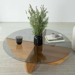Tavolino da Salotto Marrone Rovere Scuro 2 Vani Forma Rettangolare 45x17x51h cm, Sfumatura Colore Ripiano Rovere Scuro - Lauriano