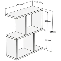 Tavolino da Salotto Marrone Sabbia 2 Vani Forma Rettangolare 45x17x51h cm, Sfumatura Colore Ripiano Sabbia - Lauriano
