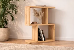 Tavolino da Salotto Marrone Sabbia 2 Vani Forma Rettangolare 45x17x51h cm, Sfumatura Colore Ripiano Sabbia - Lauriano