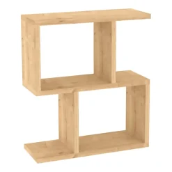 Tavolino da Salotto Marrone Sabbia 2 Vani Forma Rettangolare 45x17x51h cm, Sfumatura Colore Ripiano Sabbia - Lauriano