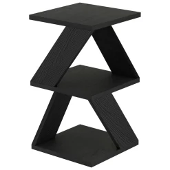 Tavolino da Salotto Nero Antracite 2 Vani Forma Rettangolare 30x30x54h cm, Materiale Piano in Legno Nobilitato - Serino