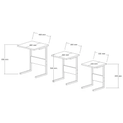 Tavolino da Salotto Nero Antracite Forma Rettangolare Materiale Piano in Legno Nobilitato 40x40x55h cm, Colore Ripiano Nero - Caprauna