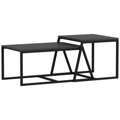 Tavolino da Salotto Nero Antracite Modulabile Forma Rettangolare 75x50x38h cm, Sfumatura Colore Ripiano Antracite - Urbania