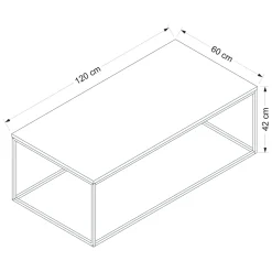 Tavolino da Salotto Nero Antracite Nero Forma Rettangolare Materiale Piano in Legno Nobilitato 120x60x42h cm, Sfumatura Colore Struttura Antracite