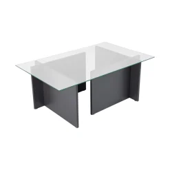 Tavolino da Salotto Nero Antracite Peso Massimo Supportato 10 kg Forma Rettangolare 105x65x40h cm, Sfumatura Colore Struttura Antracite - Azriel