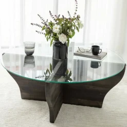 Tavolino da Salotto Nero Antracite con Piedini Forma Triangolare 90x89x40h cm, Sfumatura Colore Ripiano Antracite - Atesino