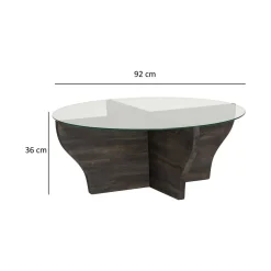 Tavolino da Salotto Nero Antracite con Piedini Forma Triangolare 90x89x40h cm, Sfumatura Colore Ripiano Antracite - Atesino
