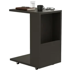 Tavolino da Salotto Nero Antracite oro 2 Cassetti con Piedini 97x60x44h cm, un Vano - Karo