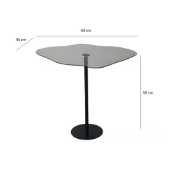 Tavolino da Salotto Nero Effetto Fume Forma Fantasia 60x45x50h cm, Sfumatura Colore Ripiano Fume - Mensa
