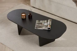 Tavolino da Salotto Nero Forma Quadrata Materiale Piano in Vetro 55x55x36h cm, Colore Ripiano Trasparente - Giacinta