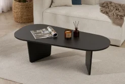 Tavolino da Salotto Nero Forma Quadrata Materiale Piano in Vetro 55x55x36h cm, Colore Ripiano Trasparente - Giacinta