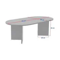 Tavolino da Salotto Nero Forma Rettangolare Materiale Piano in Legno Nobilitato 119x60x40h cm, Colore Ripiano Nero - Porcari
