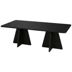 Tavolino da Salotto Nero Forma Rettangolare Materiale Piano in Legno Nobilitato 120x60x40h cm, Colore Ripiano Nero - Ottana