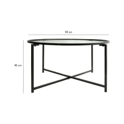 Tavolino da Salotto Nero Forma Rotonda Materiale Piano in Legno Nobilitato 60x60x40h cm, Colore Ripiano Nero - Cargeghe