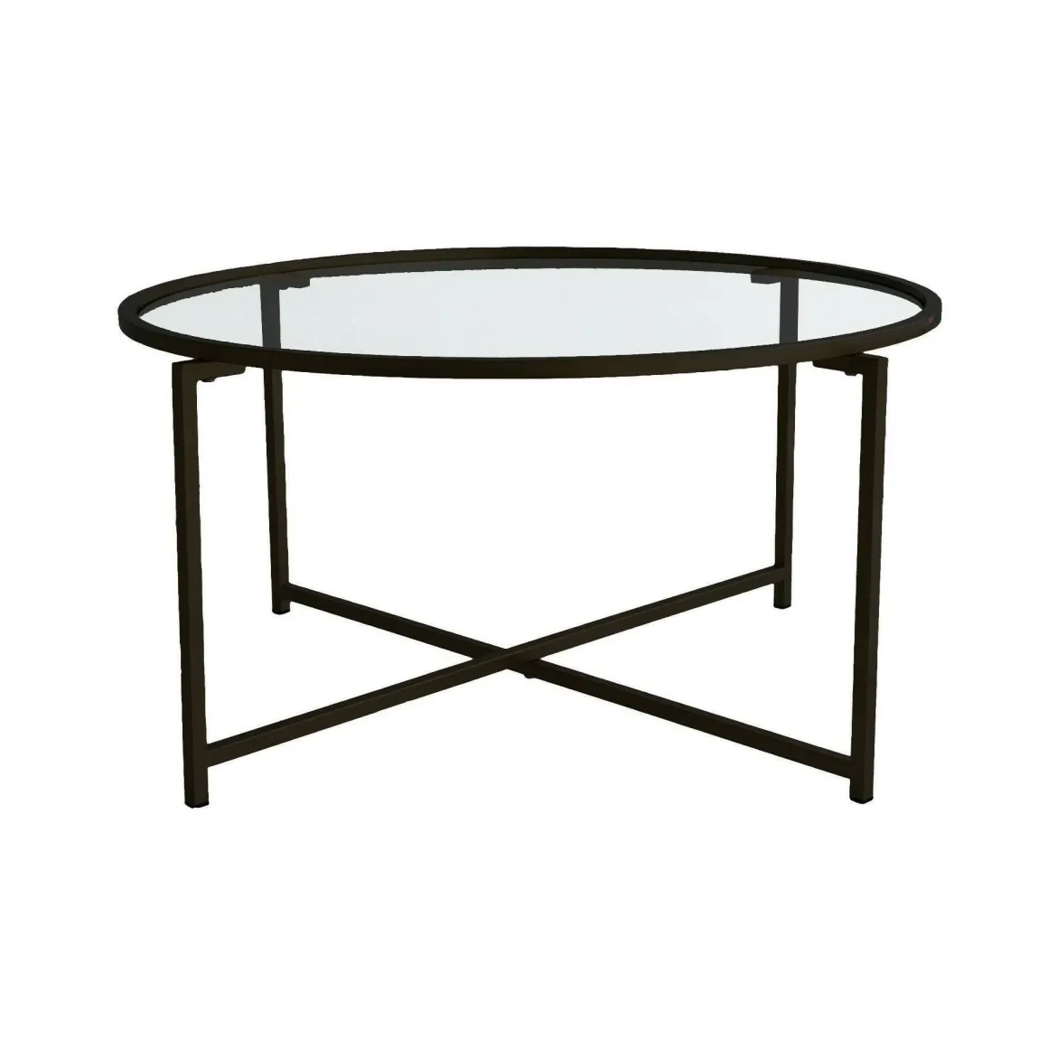 Tavolino da Salotto Nero Forma Rettangolare Materiale Piano in Vetro 83x82x40h cm, Colore Ripiano Trasparente - Ecaterina