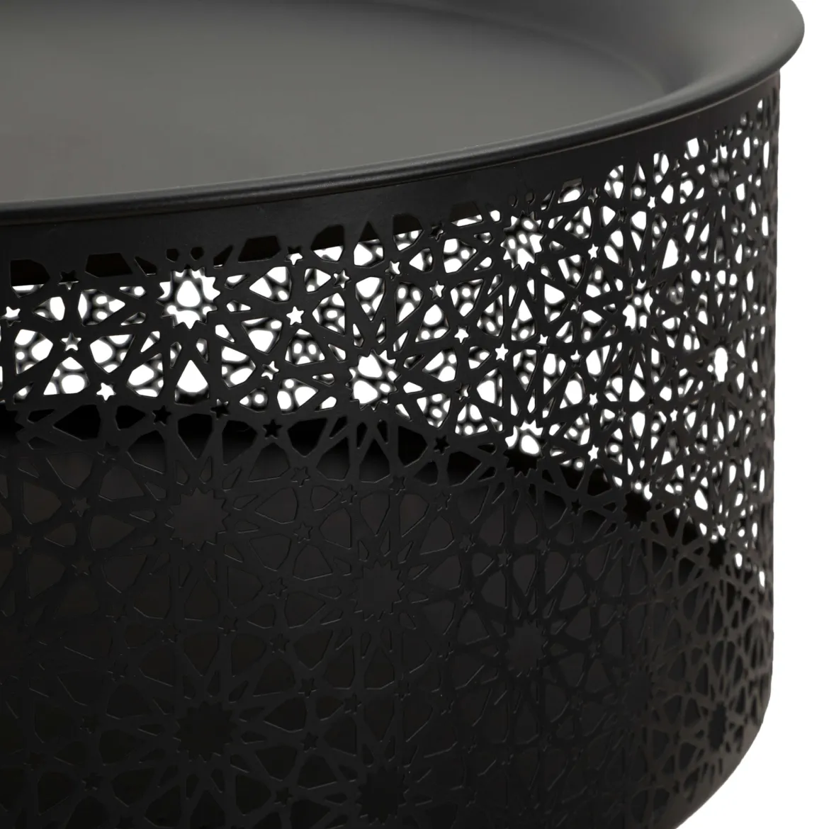 Tavolino da Salotto Nero oro Contenitore un Vano 35x35x50h cm, Piano Sollevabile - Mukall