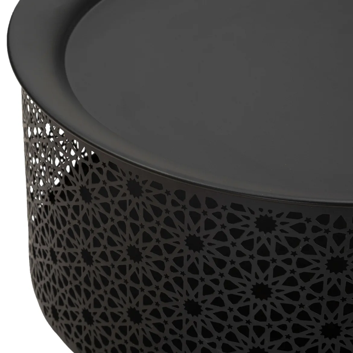 Tavolino da Salotto Nero oro Contenitore un Vano 35x35x50h cm, Piano Sollevabile - Mukall