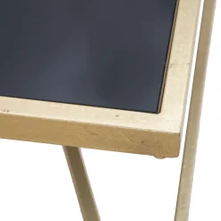 Tavolino da Salotto Nero oro Forma Rettangolare Colore Ripiano Nero 110x60x45h cm, Materiale Struttura in Metallo - Keswic