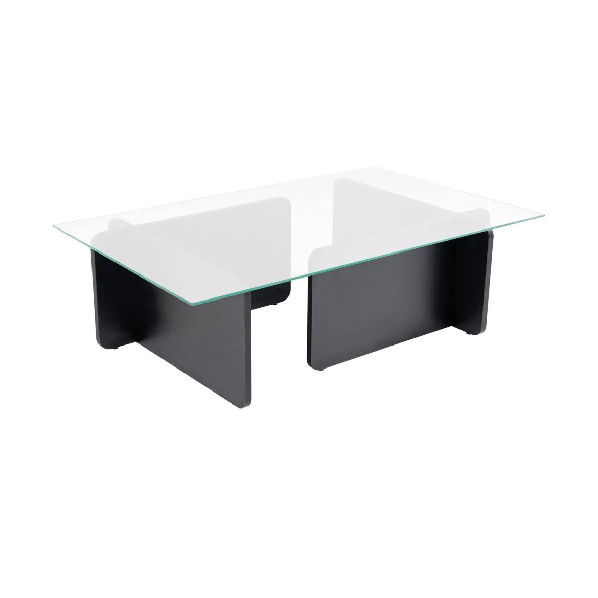 Tavolino da Salotto Nero Portariviste Forma Rettangolare 105x65x40h cm, Materiale Piano in Vetro - Azriel