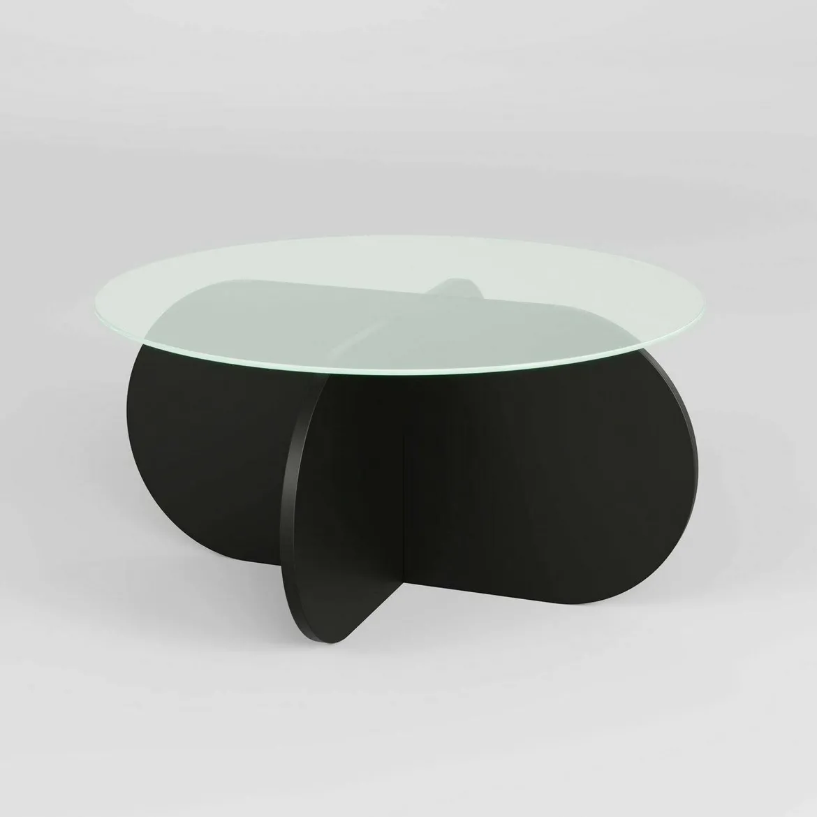 Tavolino da Salotto Nero Portariviste Forma Rotonda 75x75x42h cm, Materiale Piano in Vetro - Esperia