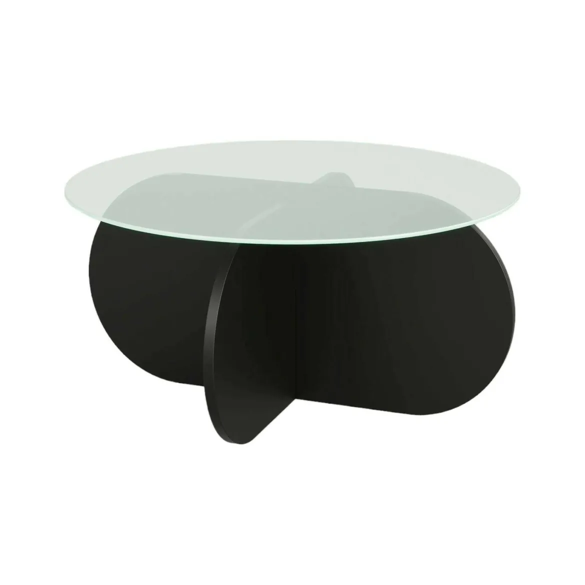 Tavolino da Salotto Nero Portariviste Forma Rotonda 75x75x42h cm, Materiale Piano in Vetro - Esperia
