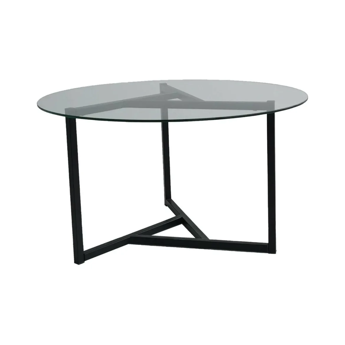 Tavolino da Salotto Nero Portariviste Forma Rotonda 75x75x42h cm, Materiale Piano in Vetro - Esperia