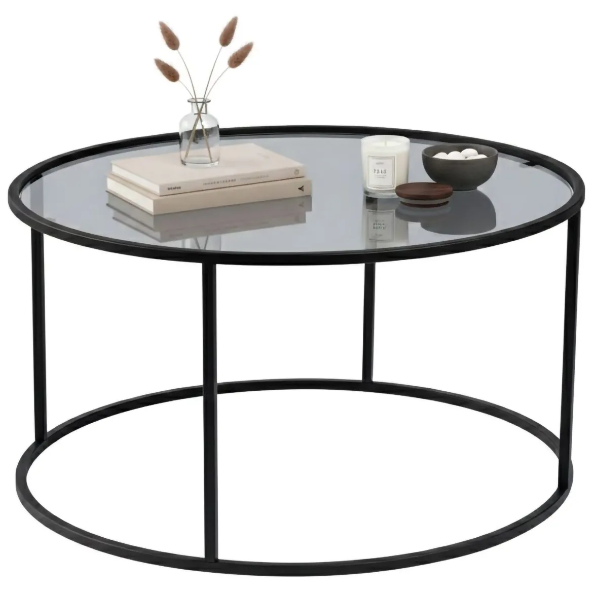 Tavolino da Salotto Nero Portariviste un Vano 90x60x40h cm, Forma Rettangolare - Mina