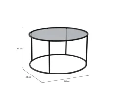 Tavolino da Salotto Nero Portariviste un Vano 90x60x40h cm, Forma Rettangolare - Mina