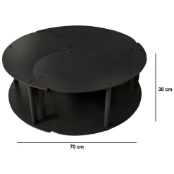 Tavolino da Salotto Nero set 3 Pezzi Forma Rotondo 50x50x58h cm, Materiale Piano in Legno Nobilitato - Daiano