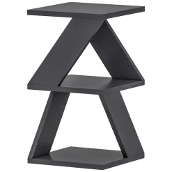 Tavolino da Salotto Nero 2 Vani Forma Quadrato 30x30x50h cm, Materiale Piano in Legno Nobilitato - Rubiana