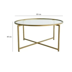 Tavolino da Salotto oro Cassetti 83x83x40h cm, Vani - Ecaterina