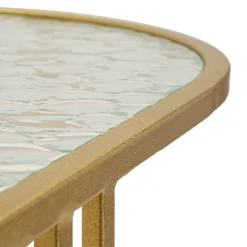Tavolino da Salotto oro Trasparente Forma Rotondo Colore Ripiano Trasparente 38x38x60h cm, Materiale Struttura in Vetro - Amasya